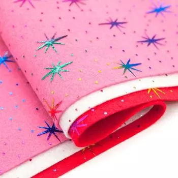 Фетр листовой декоративный 'Звезды' Астра, 1,0мм, 180 гр, 20х30см, 3 шт/упак