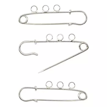 FIN0869 Булавка для подвесок с 3-мя глазками, 52 мм, упак./3 шт., Astra&amp;Craft (серебро)