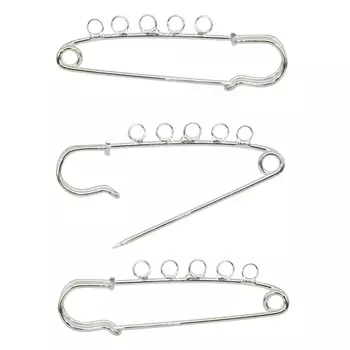 FIN0876 Булавка для подвесок с 5-ю глазками, 65 мм, упак./3 шт., 'Астра' (серебро)