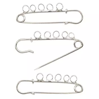 FIN0877 Булавка для подвесок с 5-ю глазками, 52 мм, упак./3 шт., Astra&amp;Craft (серебро)