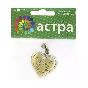 FIN2856 Подвеска декоративная 'Знаки Зодиака', 27*29*7 мм, Astra&amp;Craft (Лев)