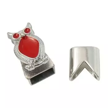 FIN2920-3 Замок декоративный, 11*18 мм, упак./2 шт., Astra&amp;Craft (серебро/красный)