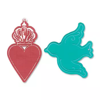 Форма для вырубки Сердце и Птицы Bigz Die и Textured Impressions 659183