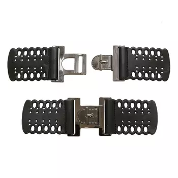 G1729-P1 Застежка пришивная, иск.кожа 15*5,5см (черный никель)