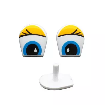 г33-3цв Глаза для игрушек 1,5*1,8см пластик. (арт.Рж8/черн.-син.-желт.)