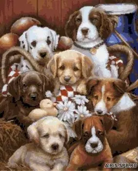 G-1106 Набор для вышивания 'Гобелен Классик' 'Щенки', 21х25 см