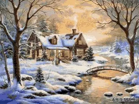 G-304 Набор для вышивания 'Гобелен Классик' 'Зимняя река', 32х24 см