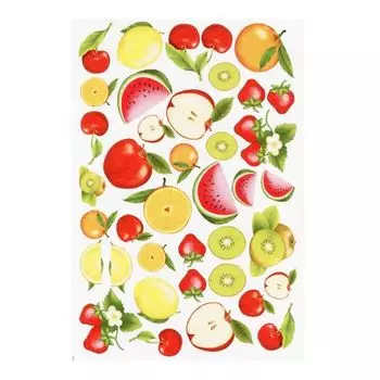 GDTEM002 Фоамиран с принтом 'Фрукты', 20*30 см, Renkalik