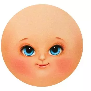 GDVIG04 Фоамиран с принтом 'Кукольное лицо большое', 2 шт на листе Renkalik