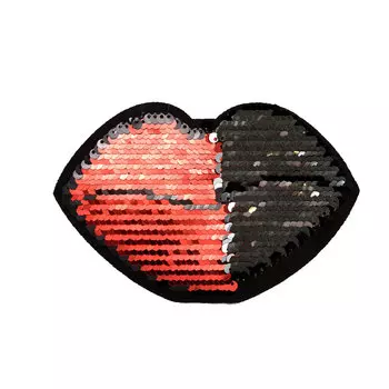 ГФ2466 Термоаппликация Губы 90*140мм, черный+красный