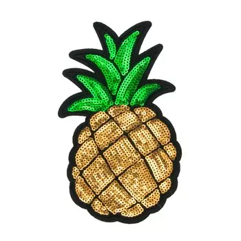 ГФ2468 Термоаппликация Ананас 90*155мм, черный+зеленый+золото