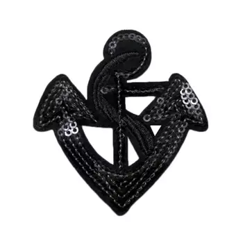 ГФ606 Термоаппликация Якорь 65*65мм (черный/черный)