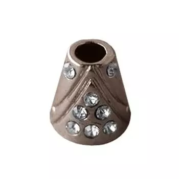 ГФУ6106 Наконечник 'Колокол' со стразами d=3,5/8мм, 11*11мм, металл (никель)