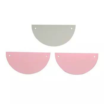 ГИР1004 Заготовка для гирлянды Полукруг Розовый/Серый