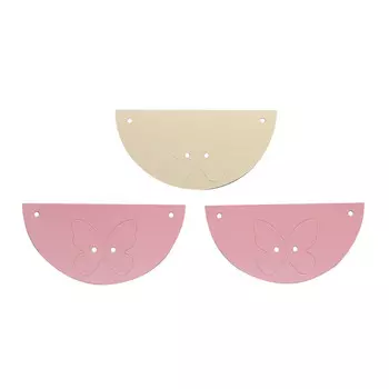 ГИР2003 Заготовка для гирлянды Полукруг Бабочка Розовый/Кремовый