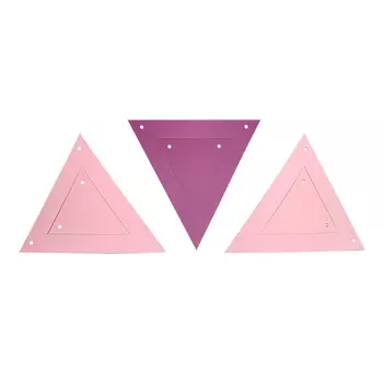 ГИР5002 Заготовка для гирлянды Треугольник 2 в 1 Розовый/Лиловый