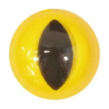 Глаза для игрушек Д16-20мм крашен.пластик. (20мм/желтый кошачий)