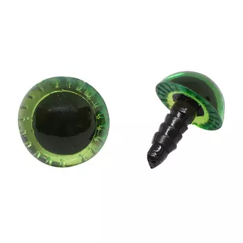 Глаза для игрушек Д16-20мм пластик. (16мм/зеленый)