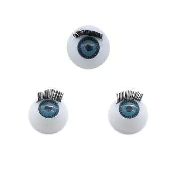 Глаза с ресничками круглые 12мм (голубой)