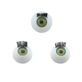 Глаза с ресничками круглые 14мм (зеленый)