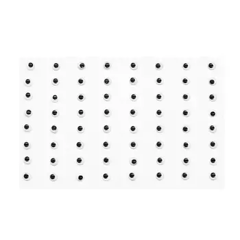 Глазки бегающие круглые на клеевой основе 6мм, 64шт/упак, ч/б, Astra&amp;Craft