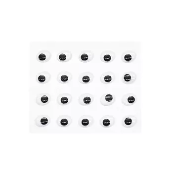 Глазки бегающие овальные на клеевой основе 11*13мм, 20шт/упак, ч/б, Astra&amp;Craft