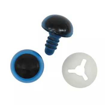 Глазки пластиковые с фиксатором 16мм, 24шт/упак (голубой)