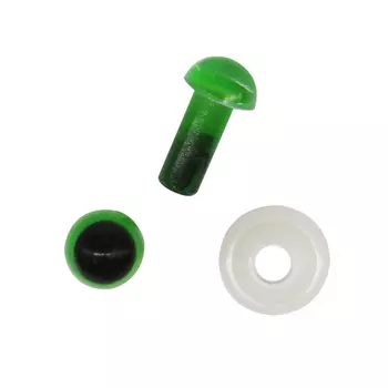 Глазки пластиковые с фиксатором 5мм, 24шт/упак (зеленый)