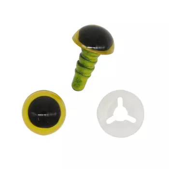 Глазки пластиковые с фиксатором 8мм, 24шт/упак (янтарный)