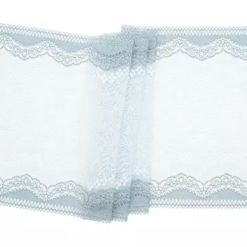 GR00223 Кружево эластичное 25,5см*10м, серо-белый