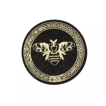 ГС584 Термоаппликация Пчела, круг 65мм, черный/золото