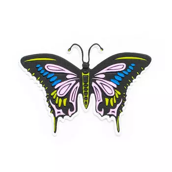 ГСФ1519 Термоаппликация Бабочка 63*43мм, черно-розовый