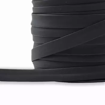 ГТБЛ Тесьма(бейка) кожзам, 1см*45 м, черный матовый