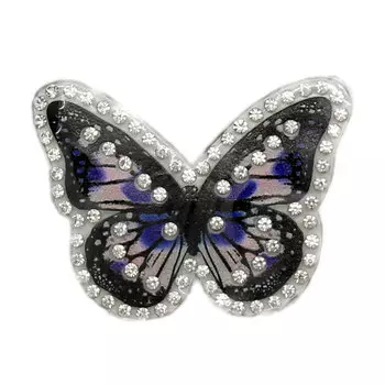 ГУ14234 Термоаппликация Бабочка 50*37мм, черно-синяя