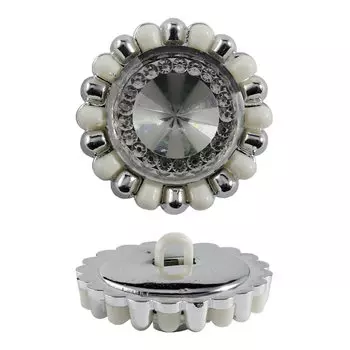 ГУ645 Пуговица 30 мм (белый/никель)