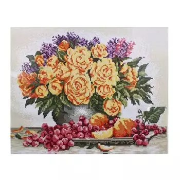 GZ001 Мозаика на деревянной основе 'Жёлтые розы', 40*50см