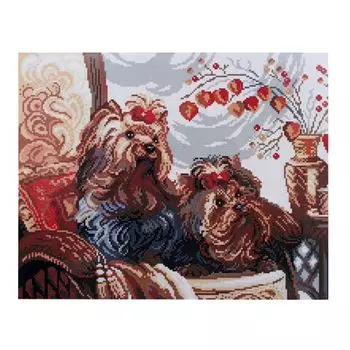 GZ004 Мозаика на деревянной основе 'Йорки', 40*50см