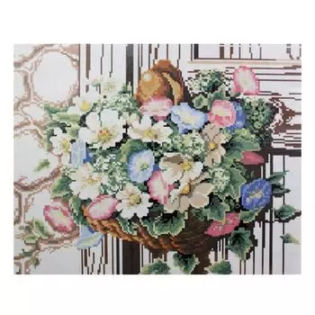 GZ031 Мозаика на деревянной основе 'Букет цветов', 40*50см