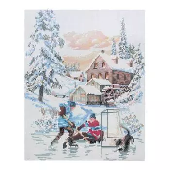 GZ059 Мозаика на деревянной основе 'Зимние забавы', 40*50см