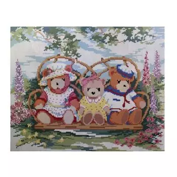 GZ061 Мозаика на деревянной основе 'Плюшевые мишки', 40*50см