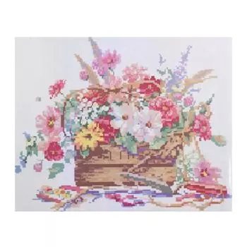 GZ062 Мозаика на деревянной основе 'Полевые цветы 2', 40*50см