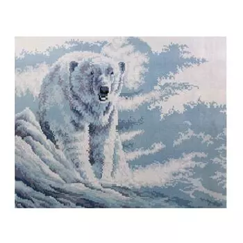 GZ076 Мозаика на деревянной основе 'Белый мишка', 40*50см