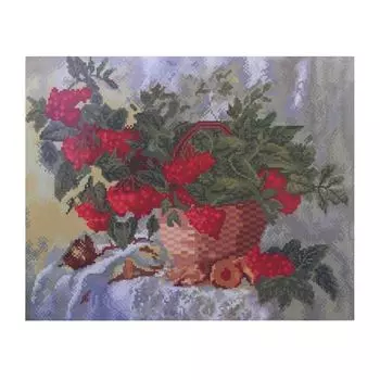 GZ305 Мозаика на деревянной основе 'Ветки рябины', 40*50см