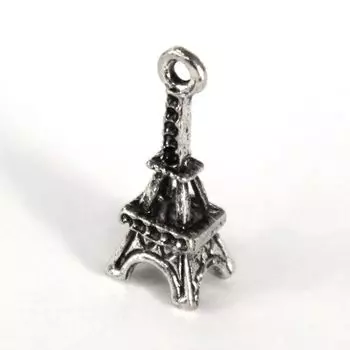 H0369 Подвеска металлическая 'Эйфелева башня', 10*25 мм, упак./5 шт., 'Астра' (серебро состаренное)