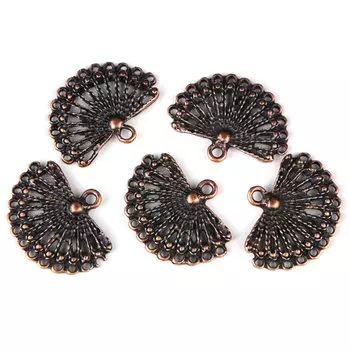 H0636 Подвеска металлическая 'Веер', 24*16 мм, упак./5 шт., 'Астра' (медь)