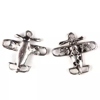 H0771 Подвеска металлическая 'Самолёт', 17*16 мм, упак./5 шт., Astra&amp;Craft (серебро состаренное)