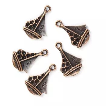 H0773 Подвеска металлическая 'Кораблик', 12*18 мм, упак./5 шт., Astra&amp;Craft (медь)