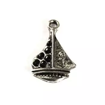 H0773 Подвеска металлическая 'Кораблик', 12*18 мм, упак./5 шт., 'Астра' (серебро состаренное)