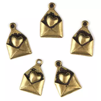 H0778 Подвеска металлическая 'Конверт', 10*15 мм, упак./5 шт., Astra&amp;Craft (бронза)