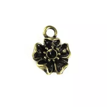H0829 Подвеска металлическая 'Цветок', 10*14 мм, упак./5 шт., 'Астра' (бронза)